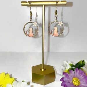 Pink Cat Earrings